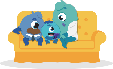 ClassDojo family characters sitting on a couch