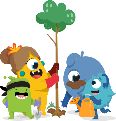 ClassDojo characters planting a tree