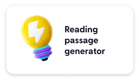 Reading passage card